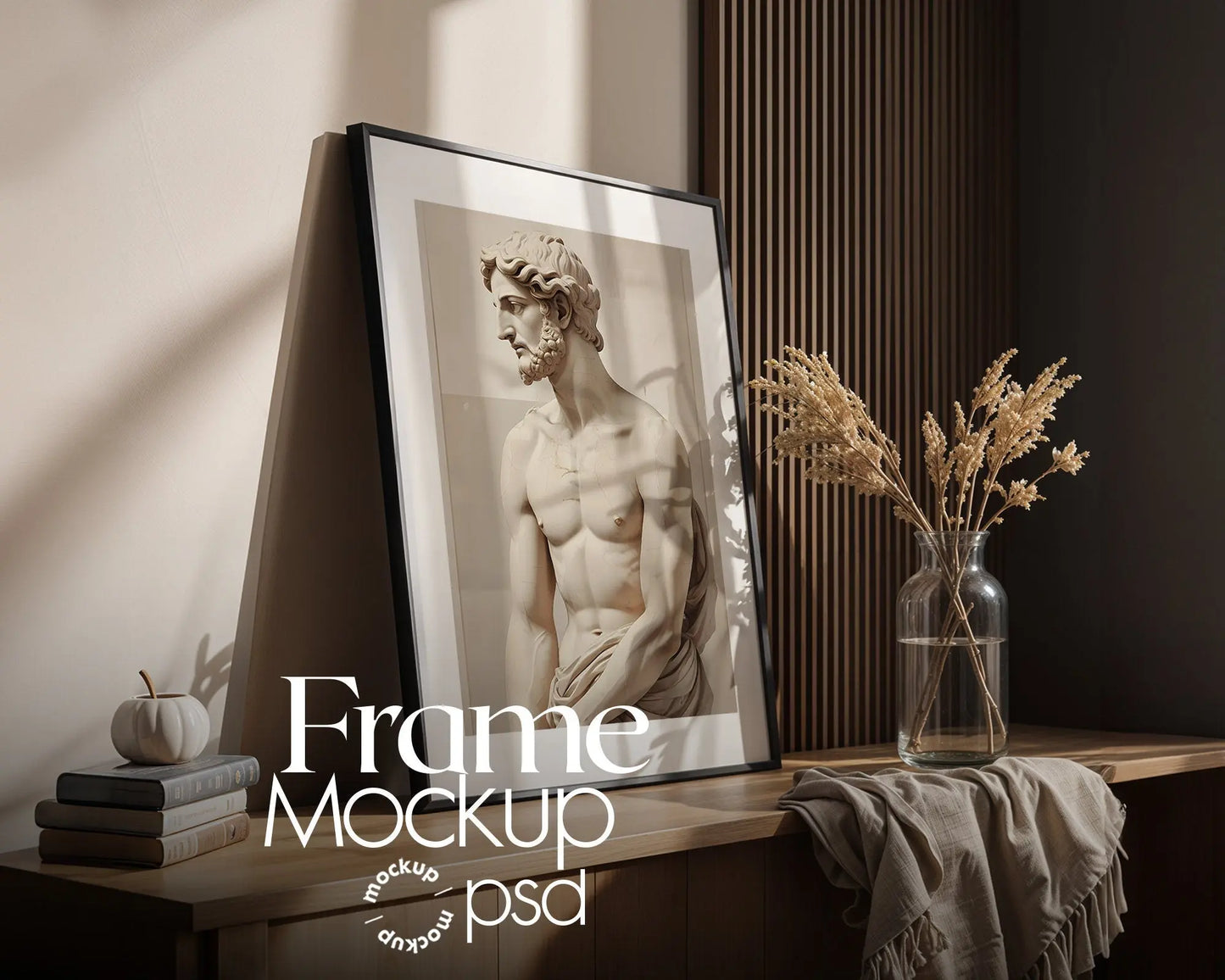 Vertical Frame Mockup in Home Interior | Frame Mockup Frames | Interior Poster Mockup PSD | Interior Poster Shop Mockup