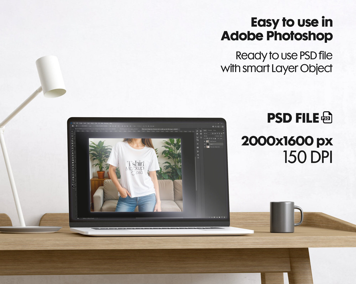Woman White Tshirt Mockup PSD , Gildan T-shirt Mockup PSD , Gildan 64000 Model Mockup PSD, White Shirt Mockup