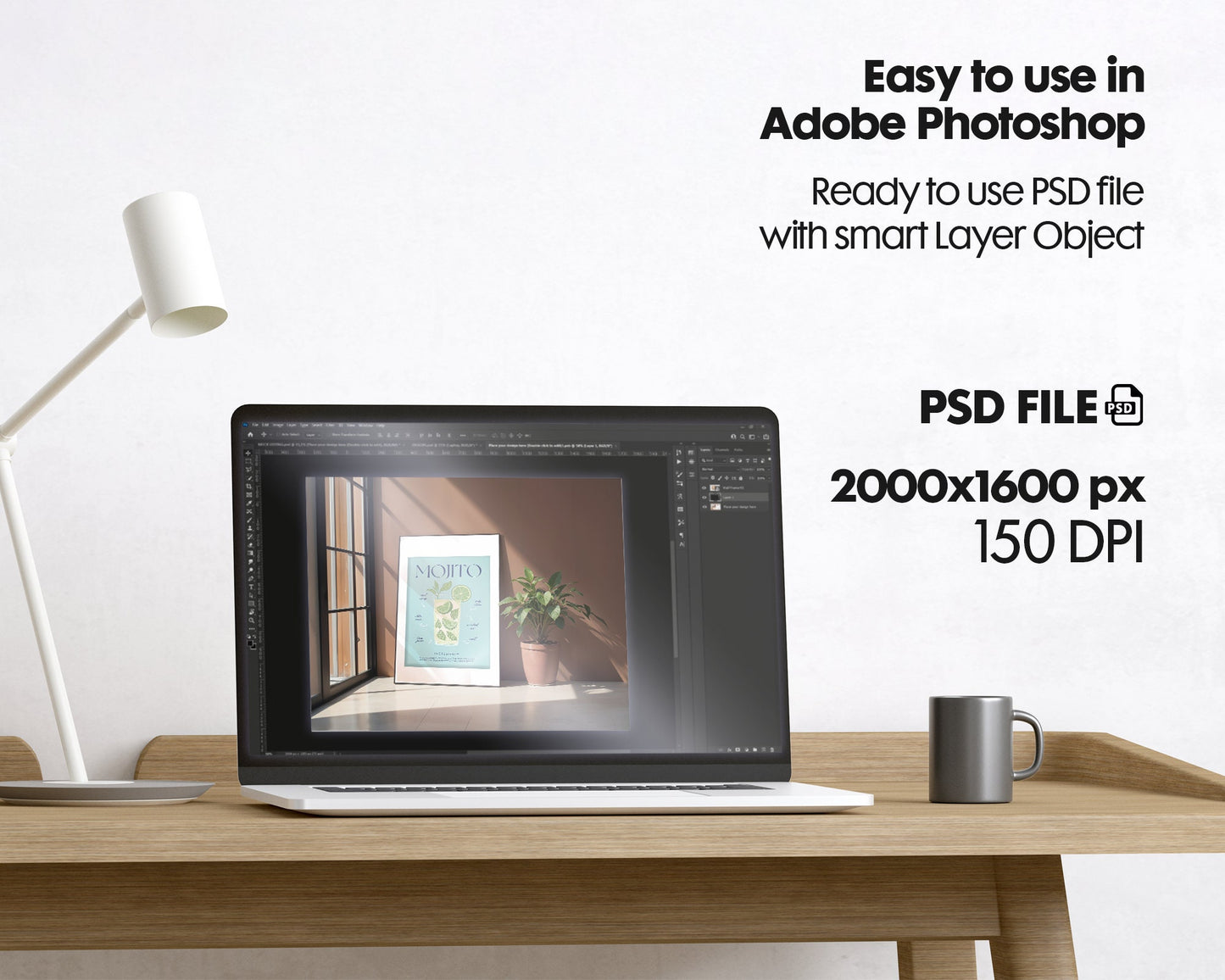 Interior Frame Mockup PSD | Frame Mockup Frames | Interior Wall Art | Interior Poster Shop Mockup