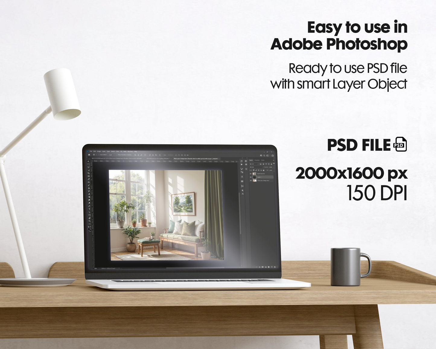 Interior Wall Frame Mockup PSD | Frame Mockup Frames | Interior Wall Poster | Interior Poster Shop Mockup
