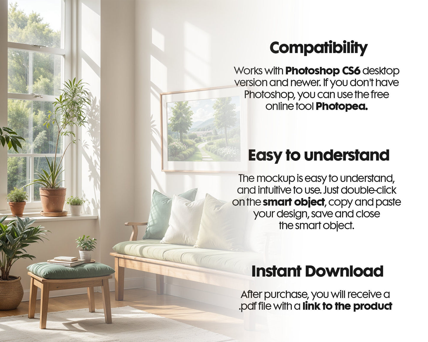Interior Wall Frame Mockup PSD | Frame Mockup Frames | Interior Wall Poster | Interior Poster Shop Mockup