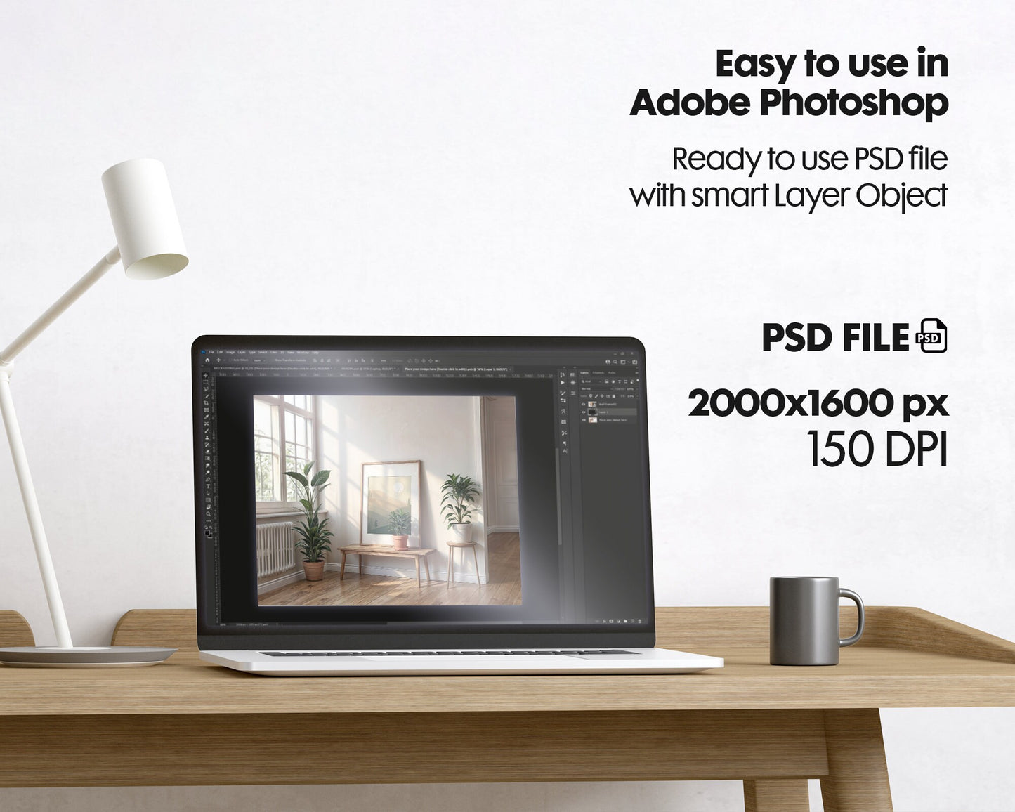 Frame Mockup in Home Interior PSD | Frame Mockup Frames | Interior Wall Poster | Interior Poster Shop Mockup