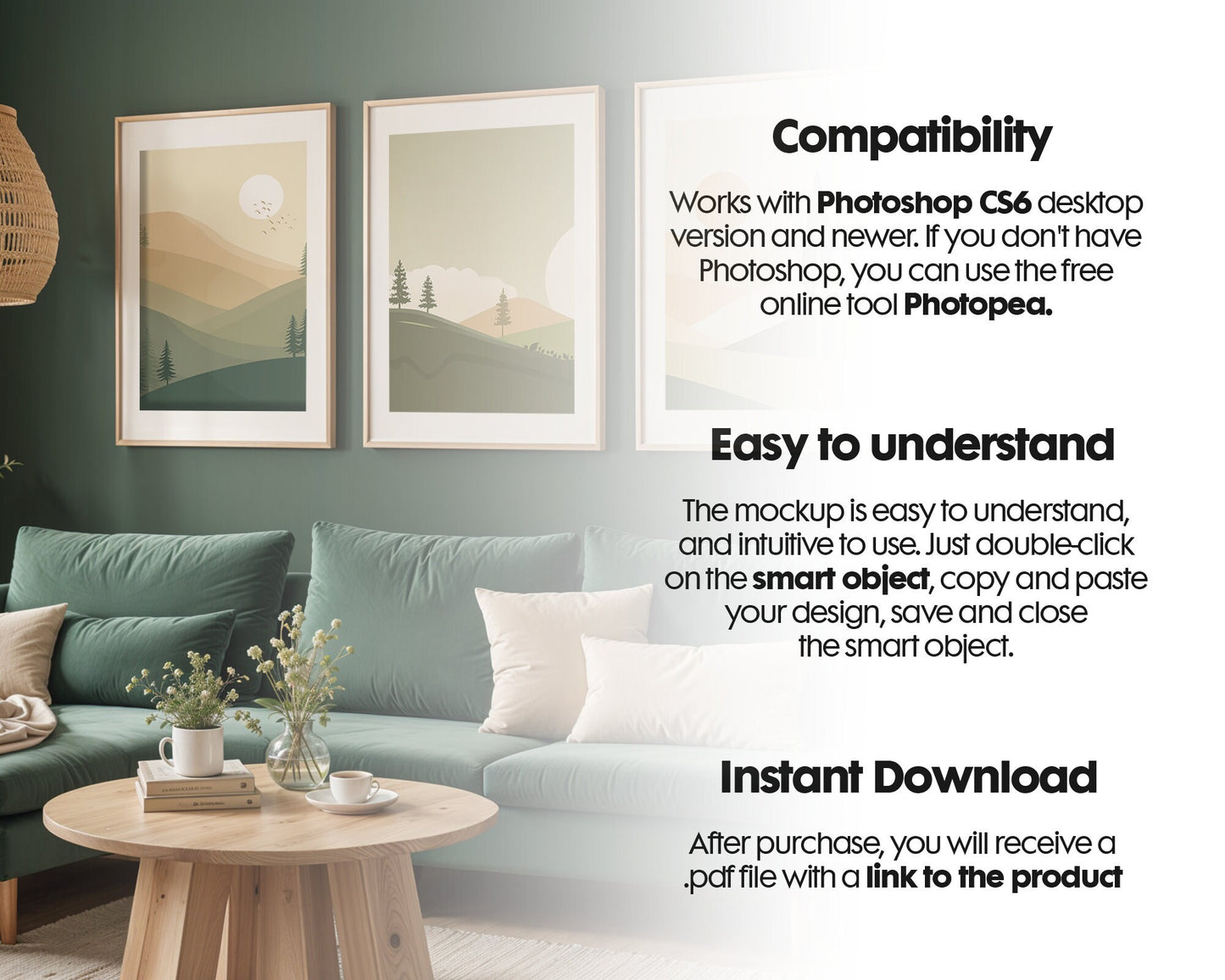 Frame Mockup in Home Interior | Frame Mockup Frames | Interior Wall Poster | Interior Poster Shop Mockup