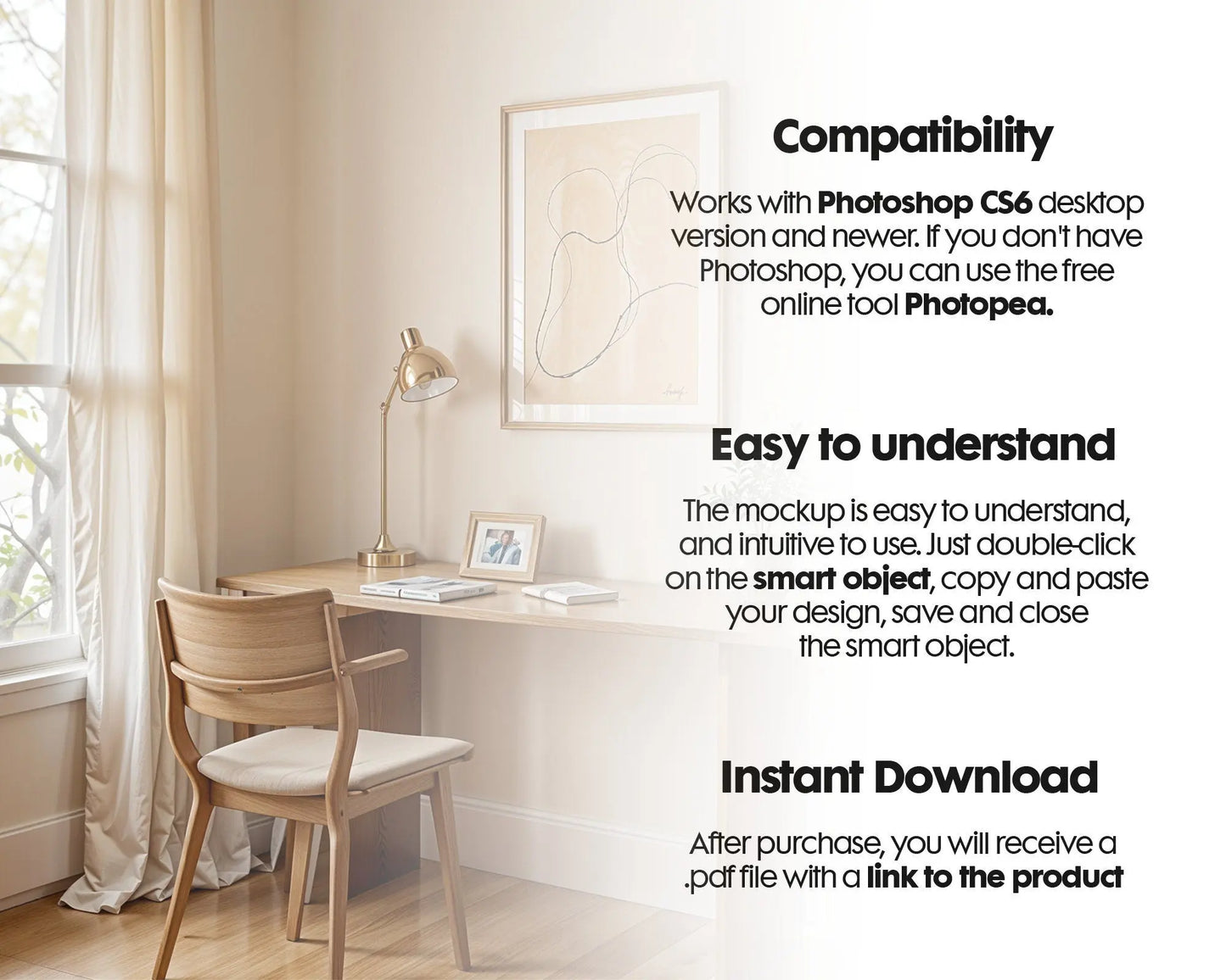 Study Room Wall Poster Frame Mockup | Frame Mockup Frames for Study Room Decor | Poster Shop Mockup for Home Office Art