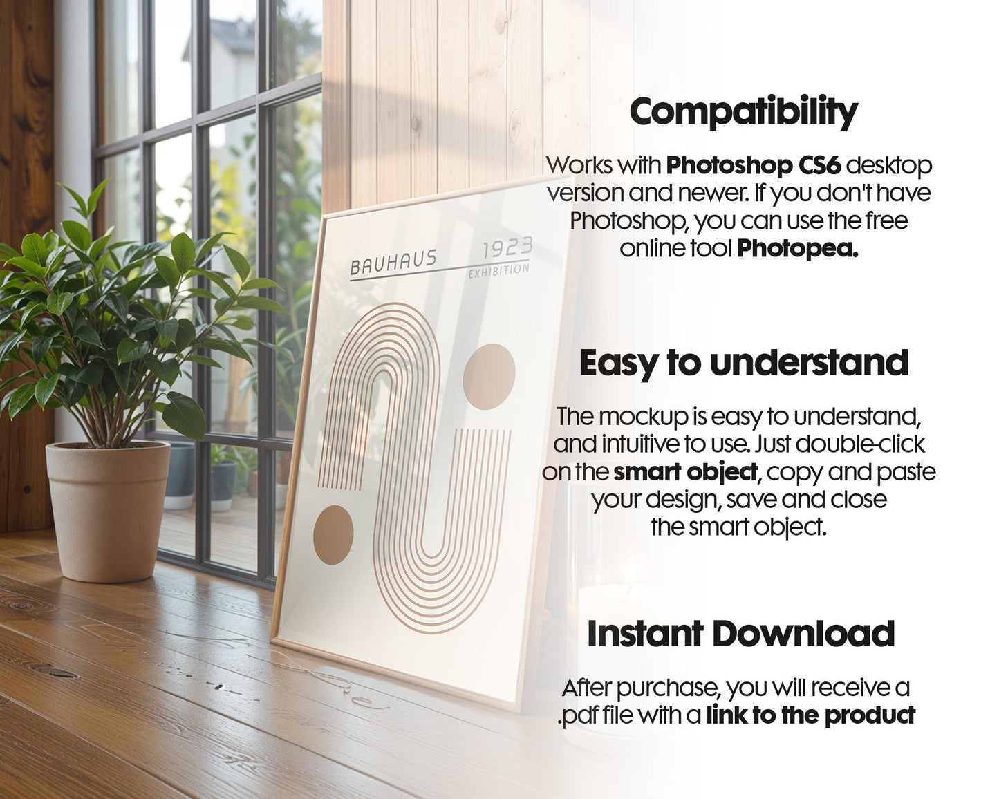Vertical Frame Mockup in Home Interior | Frame Mockup Frames | Interior Poster Mockup PSD | Interior Poster Shop Mockup
