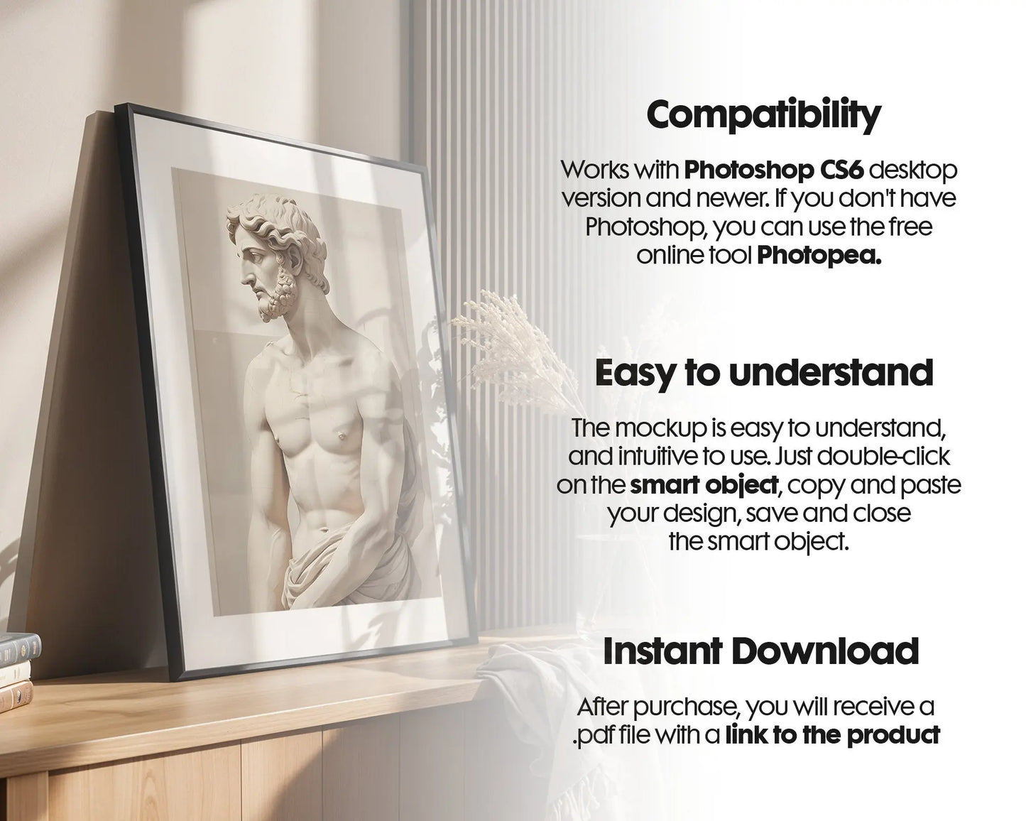 Vertical Frame Mockup in Home Interior | Frame Mockup Frames | Interior Poster Mockup PSD | Interior Poster Shop Mockup