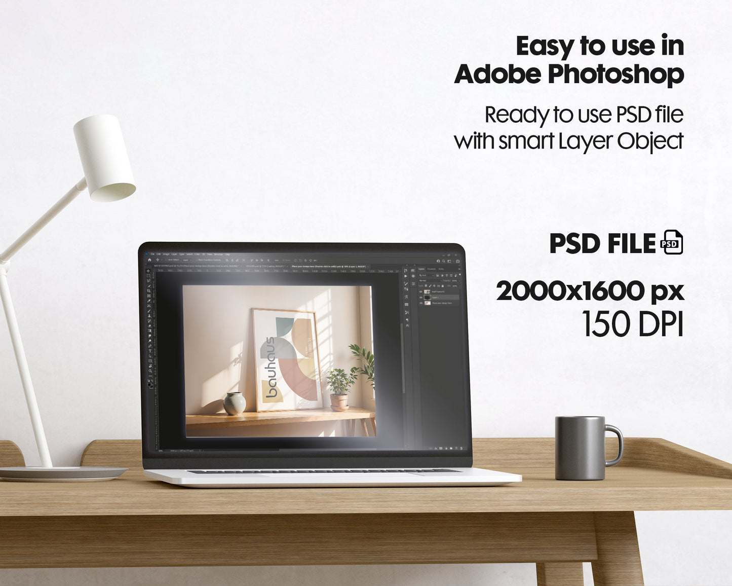 Vertical Frame Mockup in Home Interior | Boho Interior Frame Mockup PSD | Interior Poster Mockup PSD