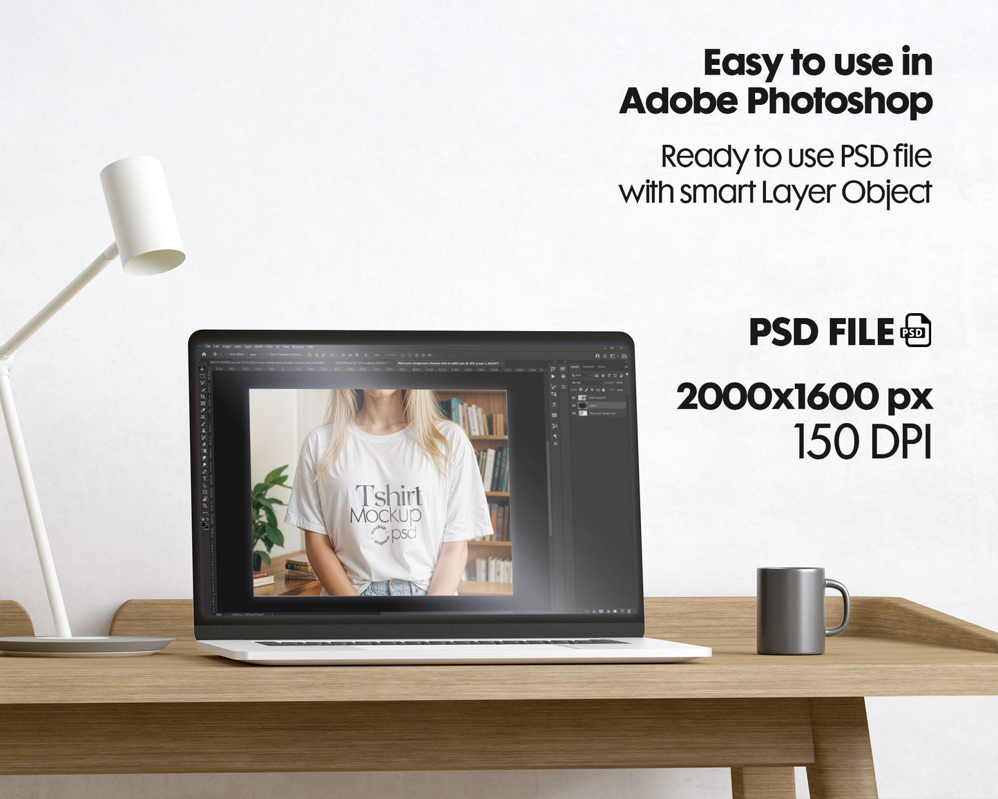 Gildan 64000 White, Gildan T-shirt Mockup PSD , Gildan 64000 Model Mockup PSD, White Shirt Mock, Minimalistic Mockup PSD