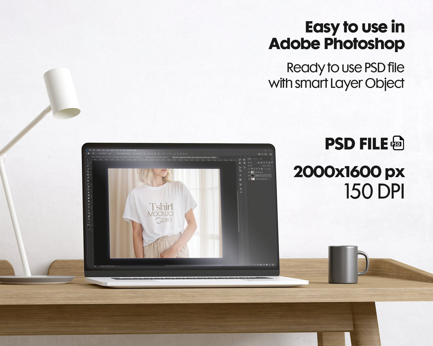 Woman White Tshirt Mockup PSD , Gildan T-shirt Mockup PSD , Gildan 64000 Model Mockup PSD, White Shirt Mockup