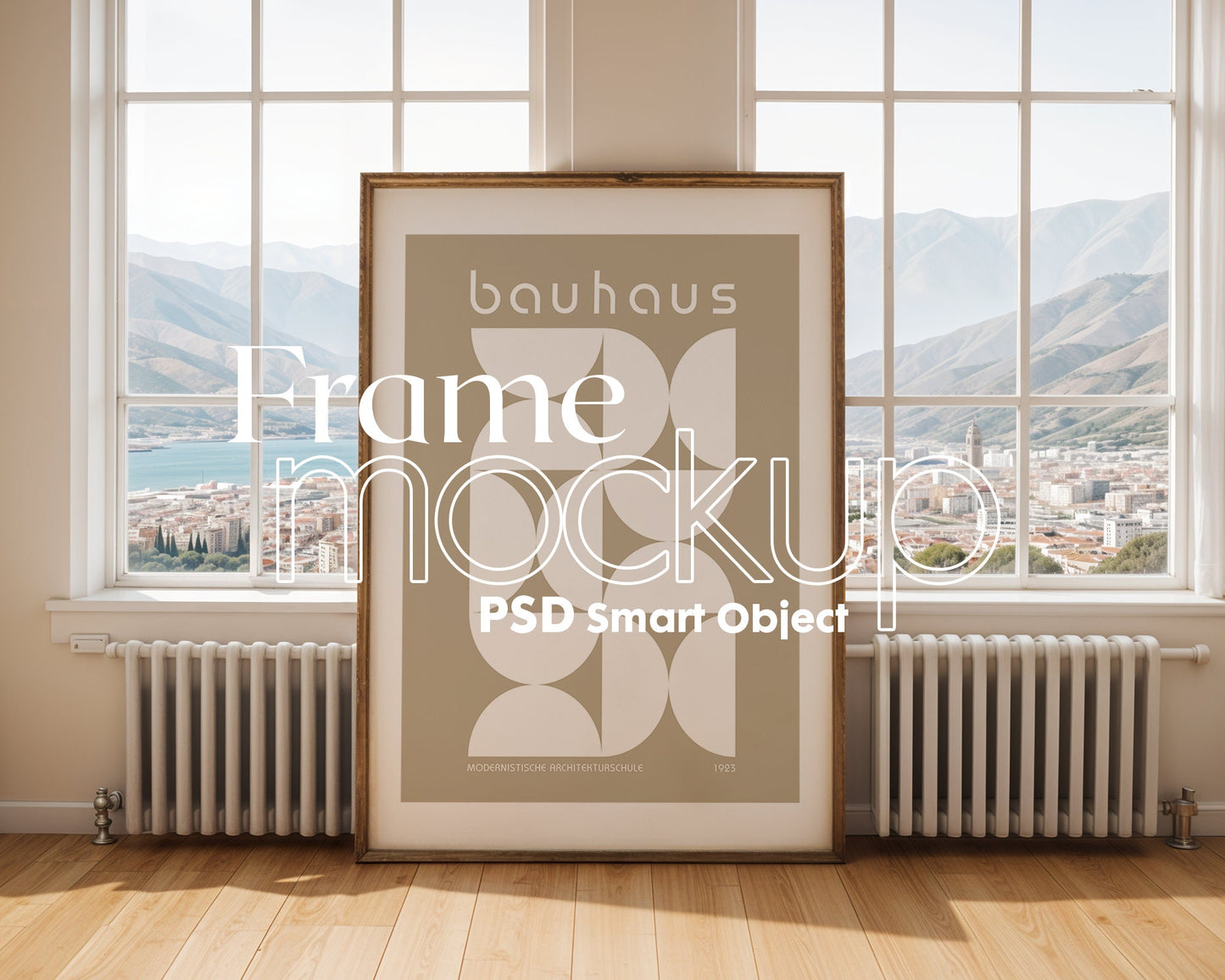 Artwork Mockup PSD | Framed Poster Mockup. DIN A Frame Mock–Up | PSD Photoshop Photopea Mockup. Frame Mockup Home Interior