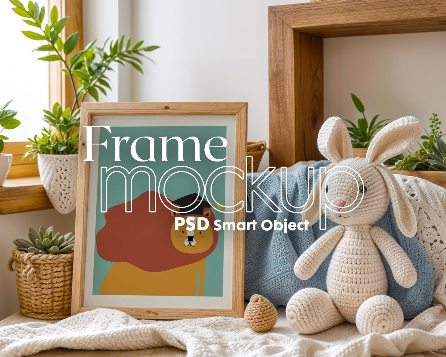 Frame Nursery Mockup in Home Interior PSD | Nursery Frame Mockup Frames | Nursery Wall Poster | Poster Shop Mockup