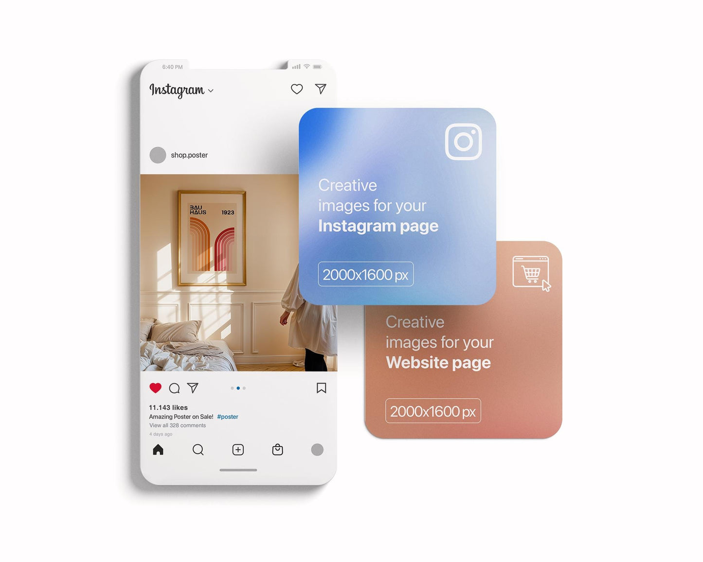 Frame Mockup with Person, Frame Mockup Bedroom, Vertical Frame Mockup Bedroom, Glass Reflection Mockup, PSD Smart Object