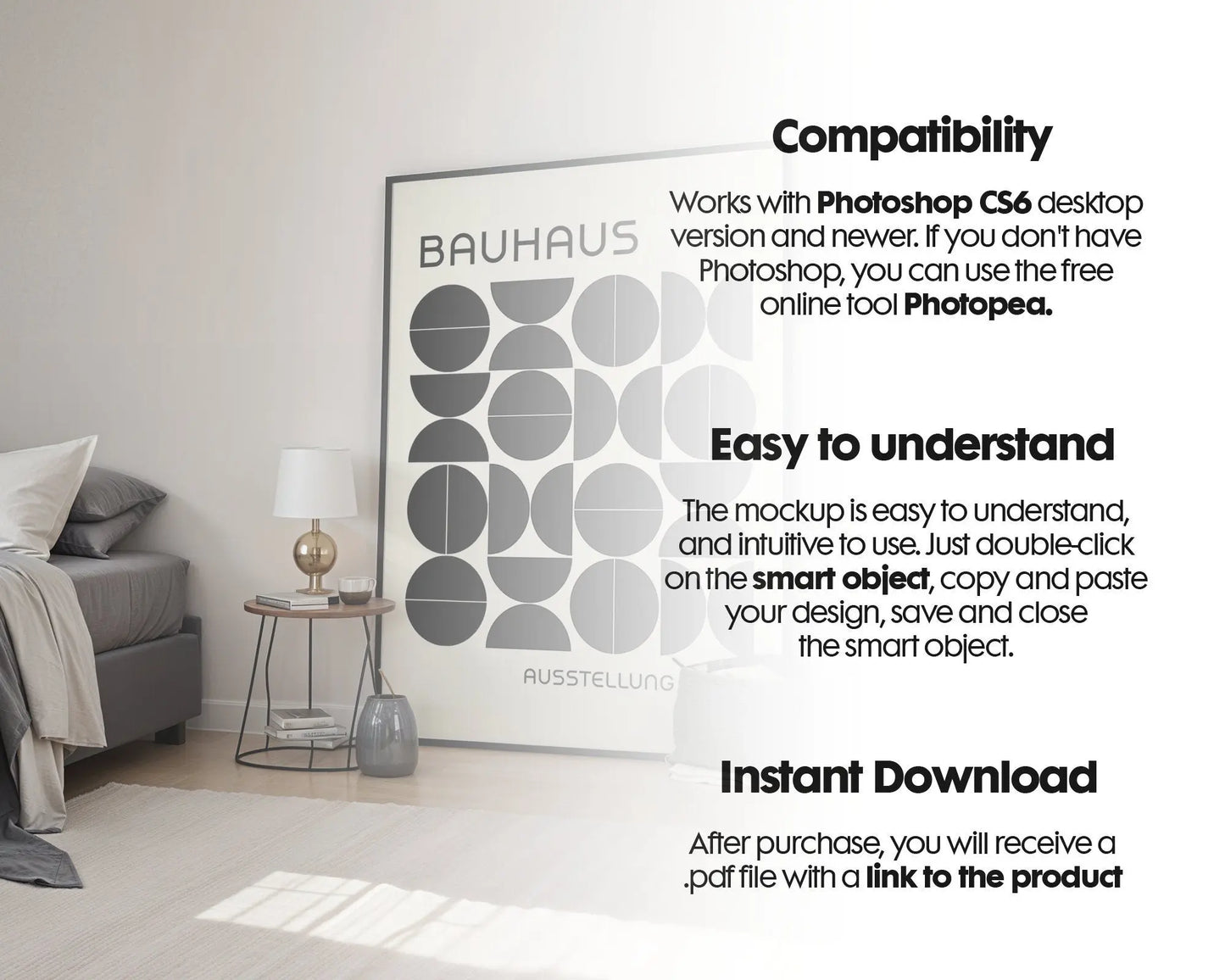 Artwork Mockup PSD | Framed Poster Mockup. DIN A Frame Mock–Up | PSD Photoshop Photopea Mockup. Frame Mockup Home Interior