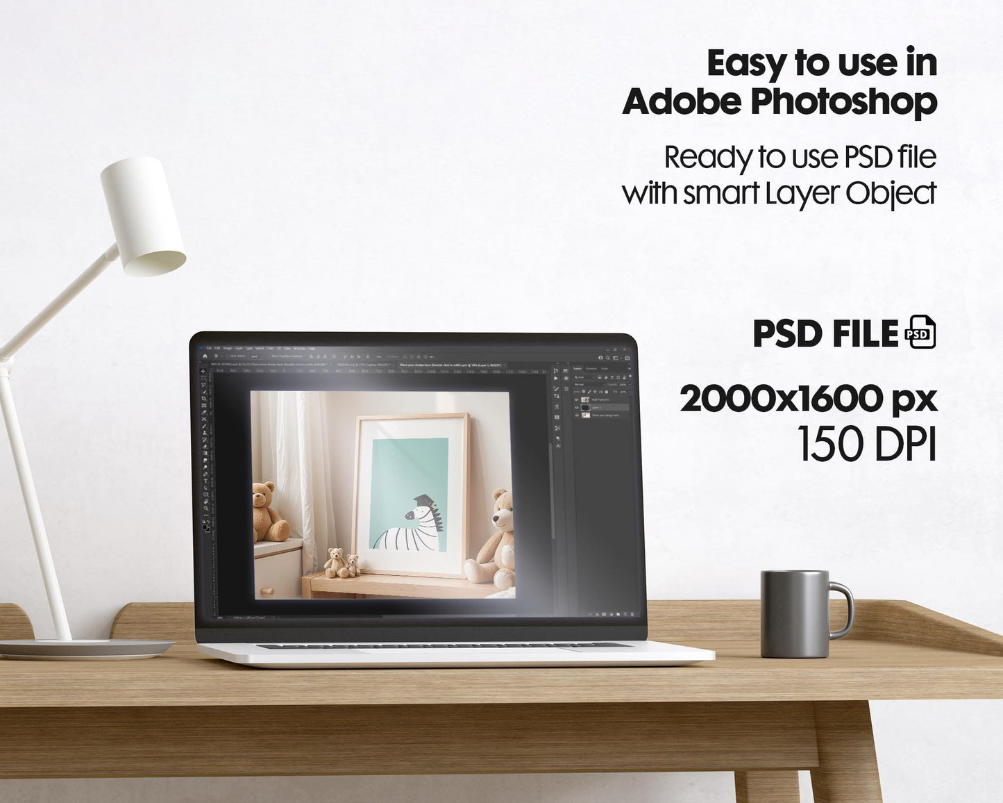 Frame Nursery Mockup in Home Interior PSD | Nursery Frame Mockup Frames | Nursery Wall Poster | Poster Shop Mockup