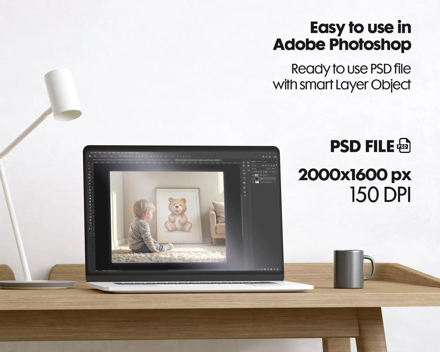 Frame Nursery Mockup in Home Interior PSD | Nursery Frame Mockup Frames | Nursery Wall Poster | Poster Shop Mockup