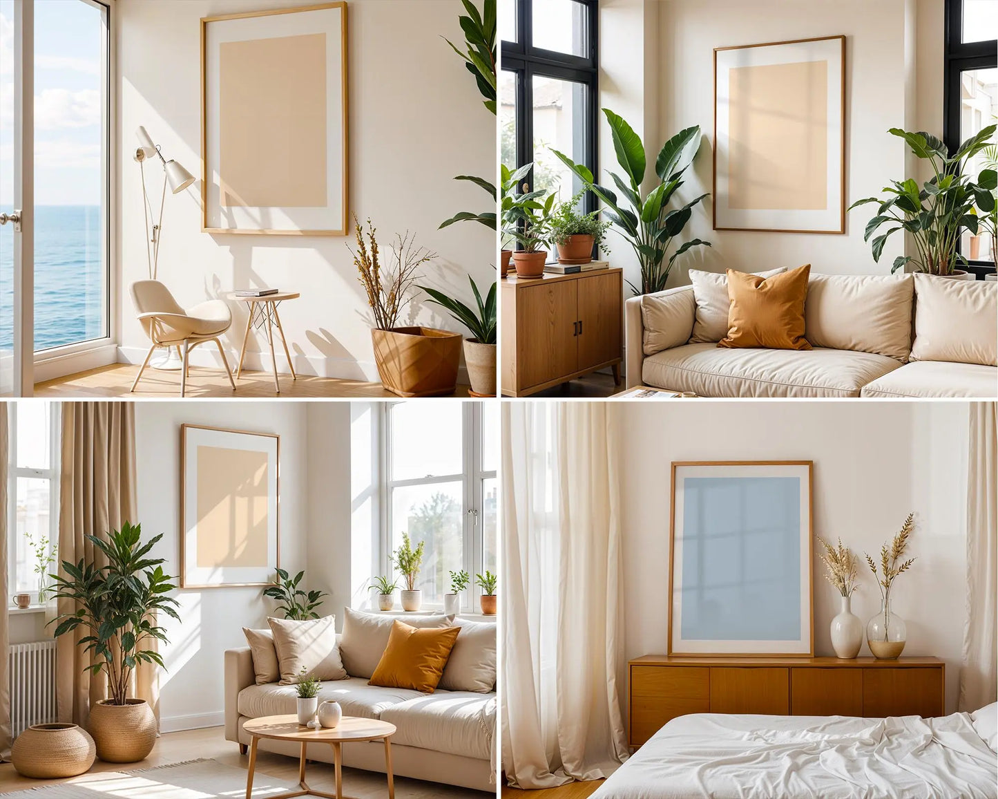 15 Frames Mockup PSD Bundle Set, Boho Style Frame Mockup Bundle, Minimal Frame Mockups, Mid Century Modern Templates, PSD Files Collection