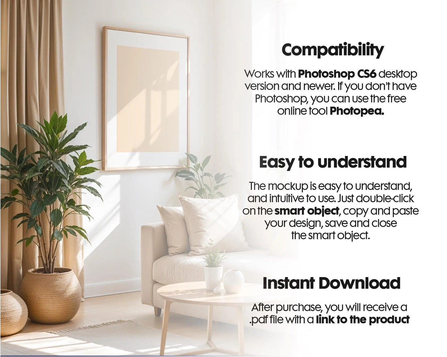 15 Frames Mockup PSD Bundle Set, Boho Style Frame Mockup Bundle, Minimal Frame Mockups, Mid Century Modern Templates, PSD Files Collection