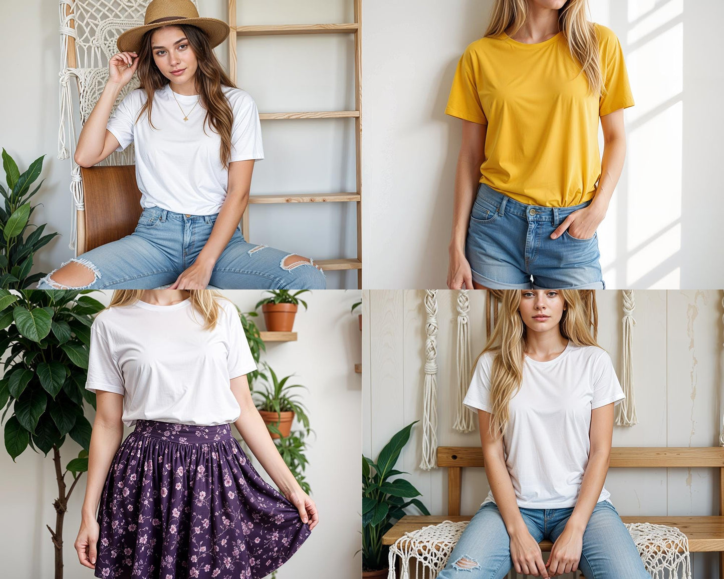 25 Bella Canvas 3001 Shirt JPG File, Boho Canva Tshirt Mockup, Spring Blank Tee Mockup Sublimation JPG Digital Download