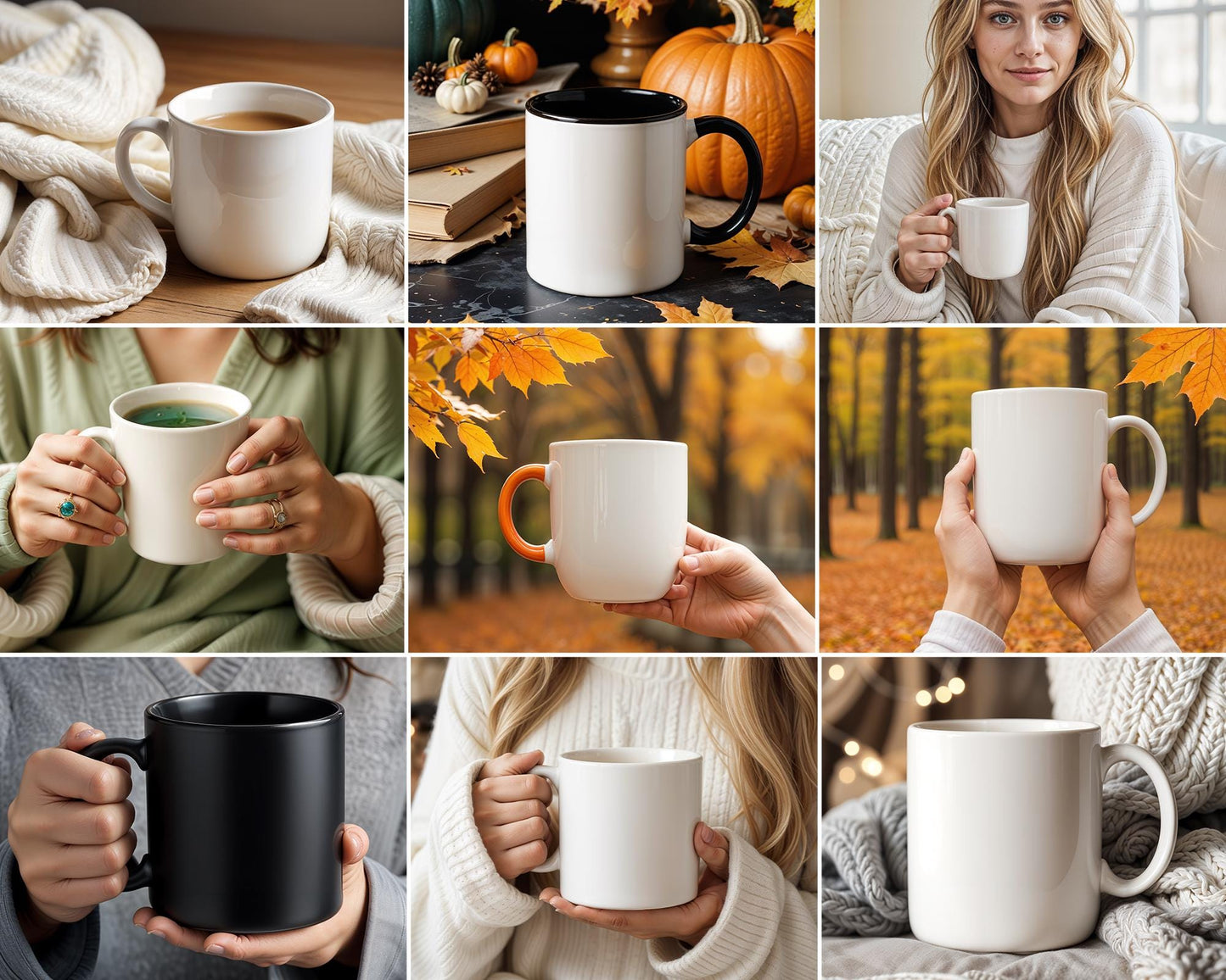 50 Boho Mug Mockup Bundle, Boho White Mug Mockup Coffee Cup Mockup, Aesthetic Boho Mug Mockup ,11oz Cup Mockup
