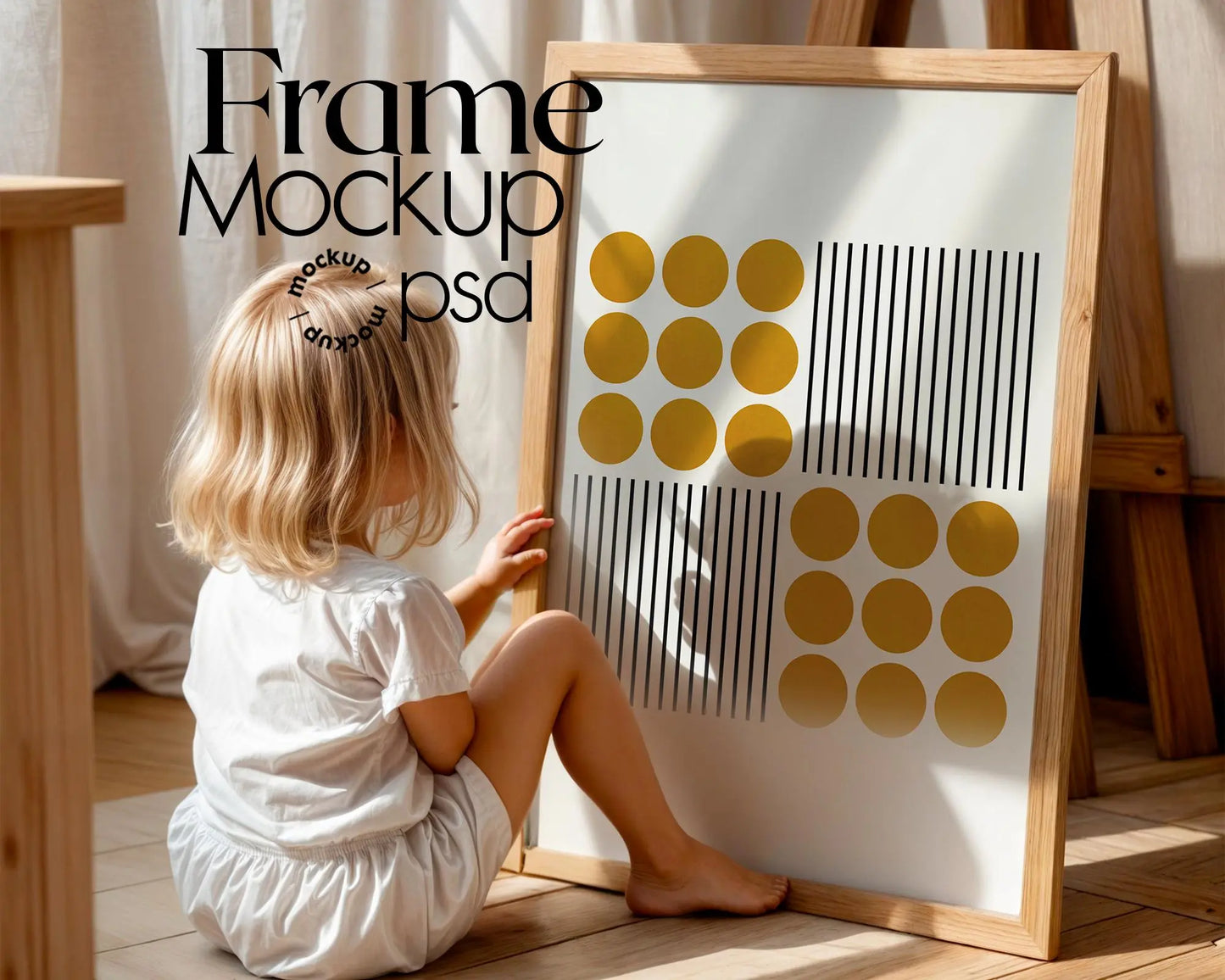 Frame Nursery Mockup in Home Interior PSD | Nursery Frame Mockup Frames | Nursery Wall Poster | Poster Shop Mockup