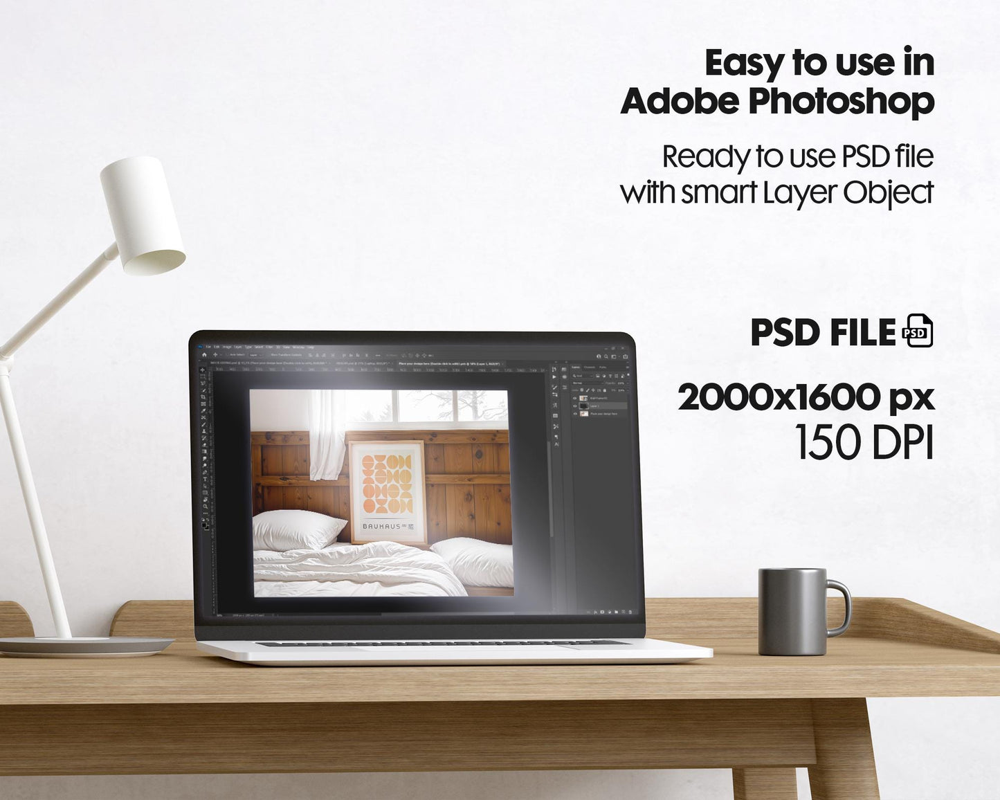 Bedroom Frame Mockup PSD Bundle - 15 Wood Frame & Wall Poster Templates for Bedroom Decor, Editable PSD Frames Set
