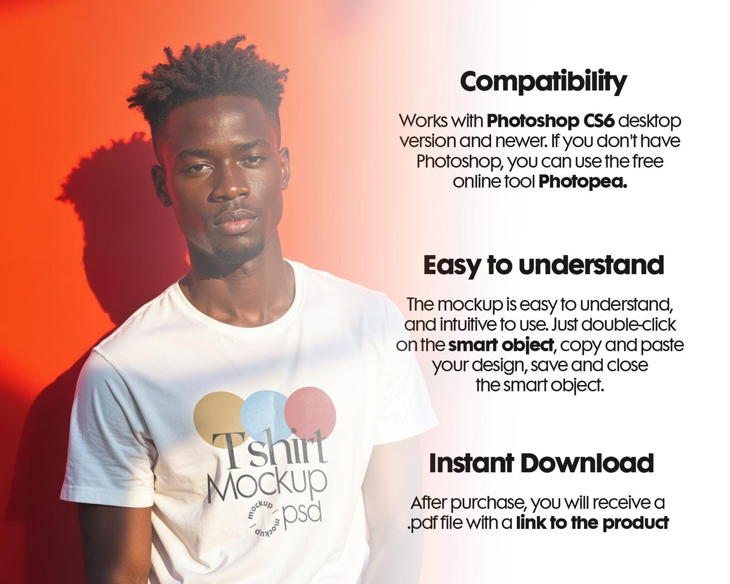 Male Model White T-Shirt Mockup PSD , Gildan T-shirt Mockup PSD , African Model White T-Shirt Mockup, Bella Canvas 3001 White Tshirt Mockup