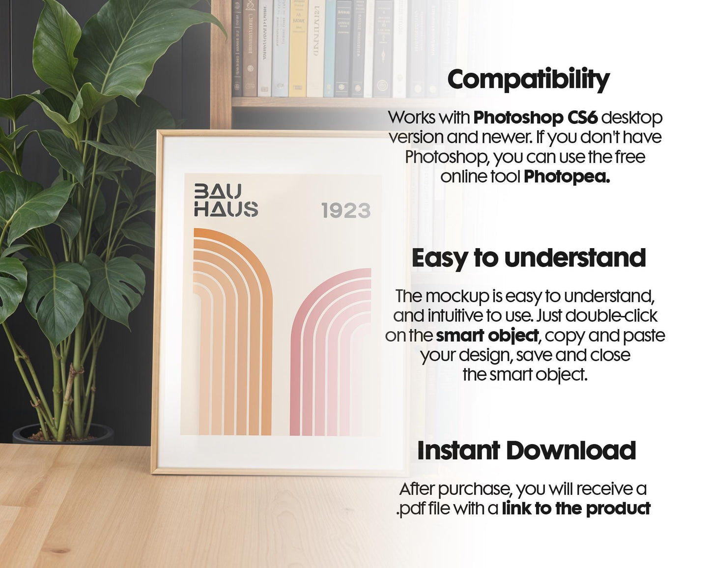 Soft Aesthetic Interior Frame Mockup | ISO A DIN Ratio | Thin Wood Frame | PSD Mockup | Frame Mockup Midcentury Minimal Home Interior