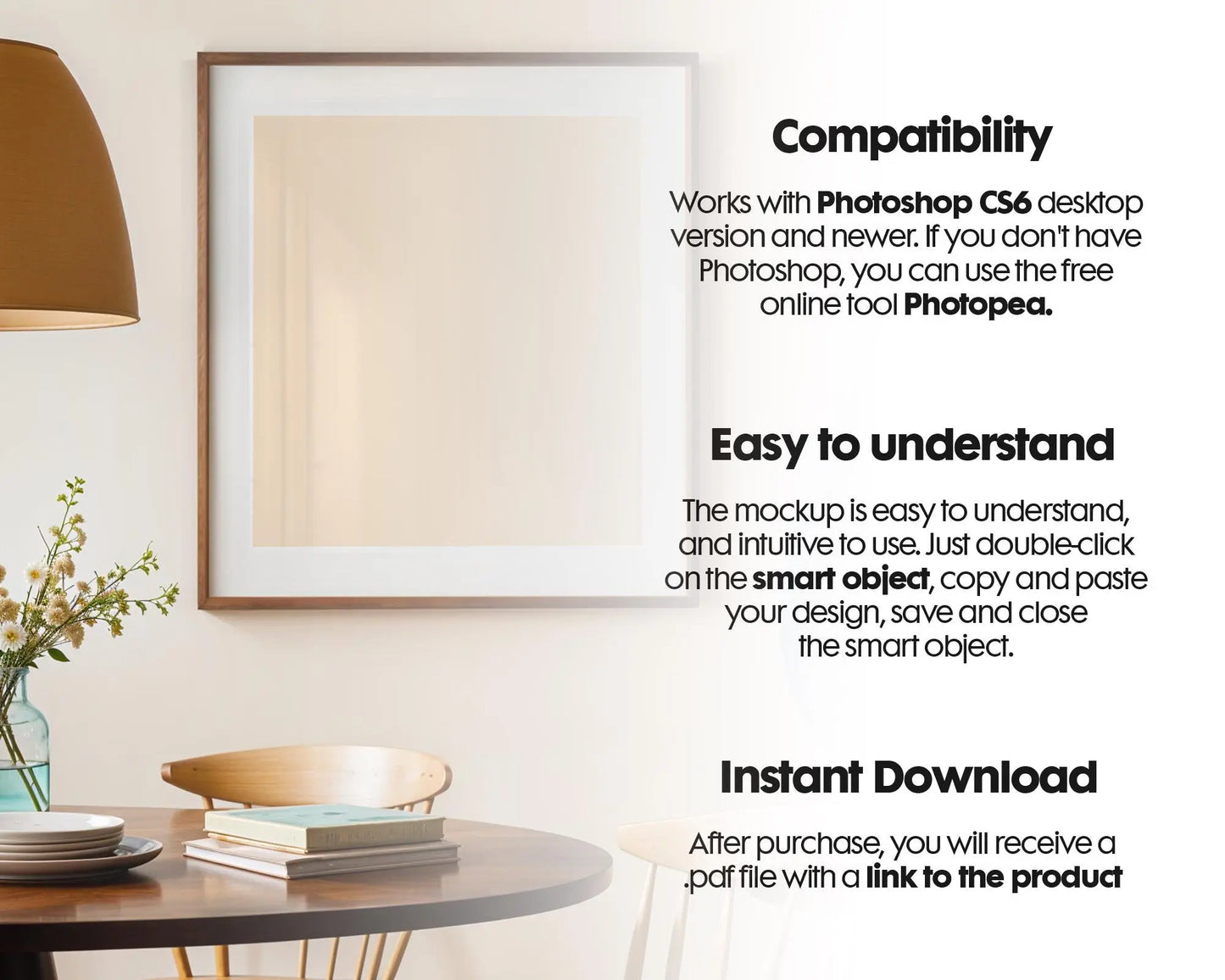 Square Frame Mockup PSD, Square Mockup Frame PSD, Interior Square Art Frame, Interior Poster Frame, Square Poster Frame Mockup PSD