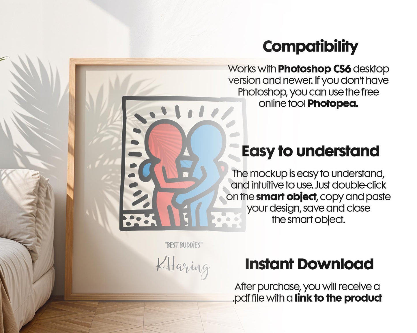 Square Frame Mockup PSD, Square Mockup Frame PSD, Interior Square Art Frame, Interior Poster Frame, Square Poster Frame Mockup PSD