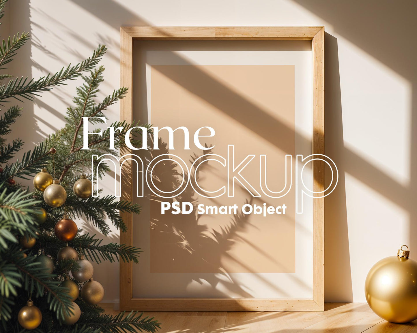 Christmas Frame Mockup PSD, Christmas Holiday Frame Mockup, Christmas Mockup Poster Presentation, Christmas Interior Frame Mockup