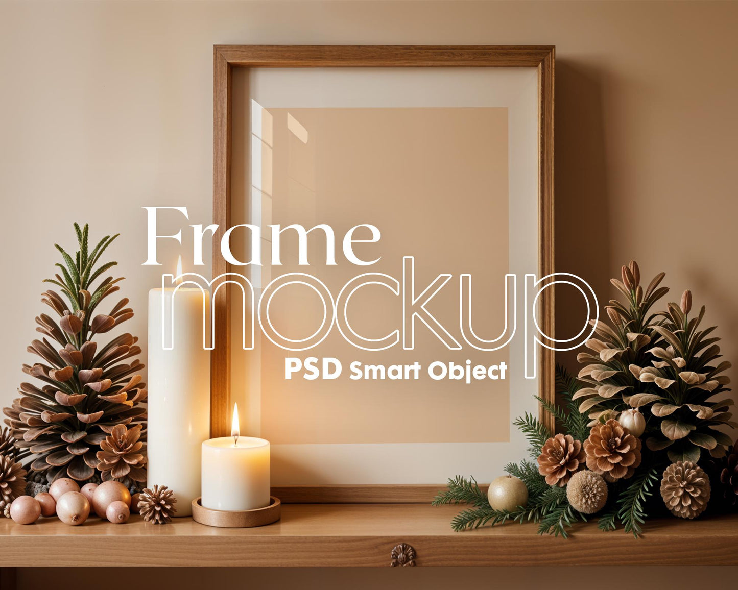 Christmas Frame Mockup PSD, Christmas Holiday Frame Mockup, Christmas Mockup Poster Presentation, Christmas Interior Frame Mockup