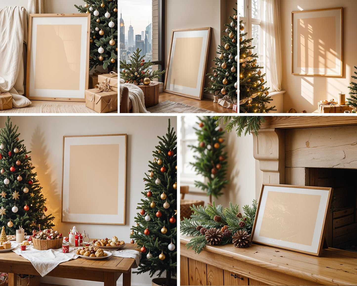 25 Christmas Frame Mockup Bundle PSD, Christmas Holiday Frame Mockup, Christmas Mockup Poster Presentation, Christmas Interior Frame Mockup