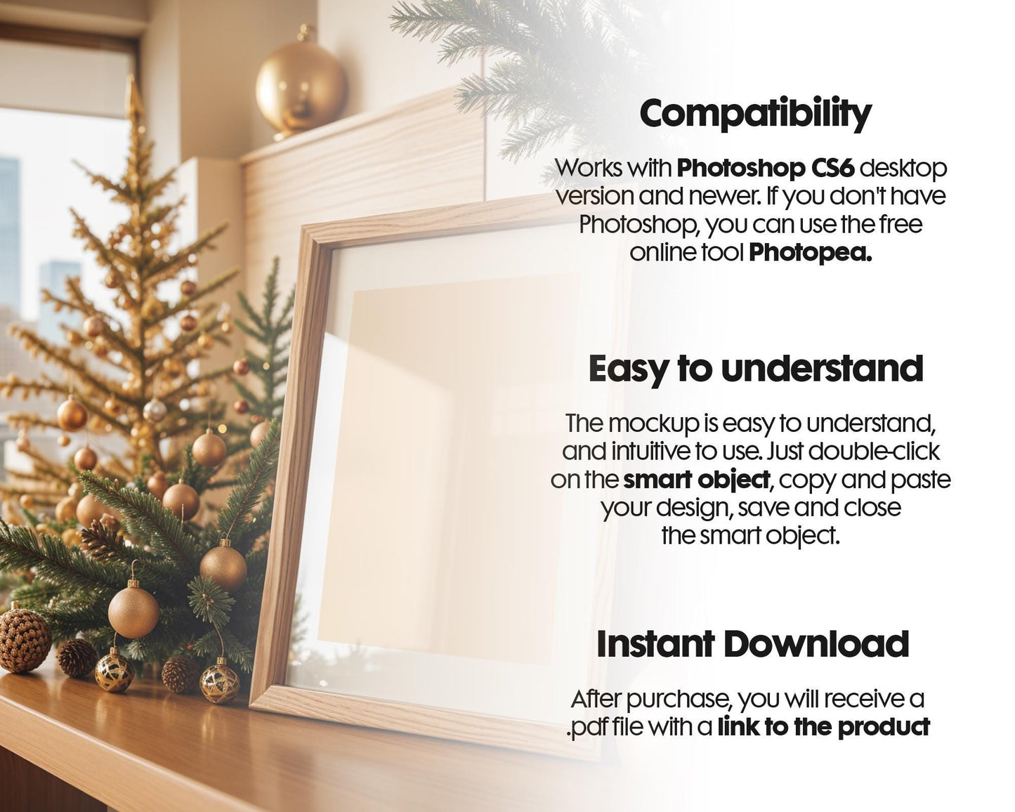 25 Christmas Frame Mockup Bundle PSD, Christmas Holiday Frame Mockup, Christmas Mockup Poster Presentation, Christmas Interior Frame Mockup