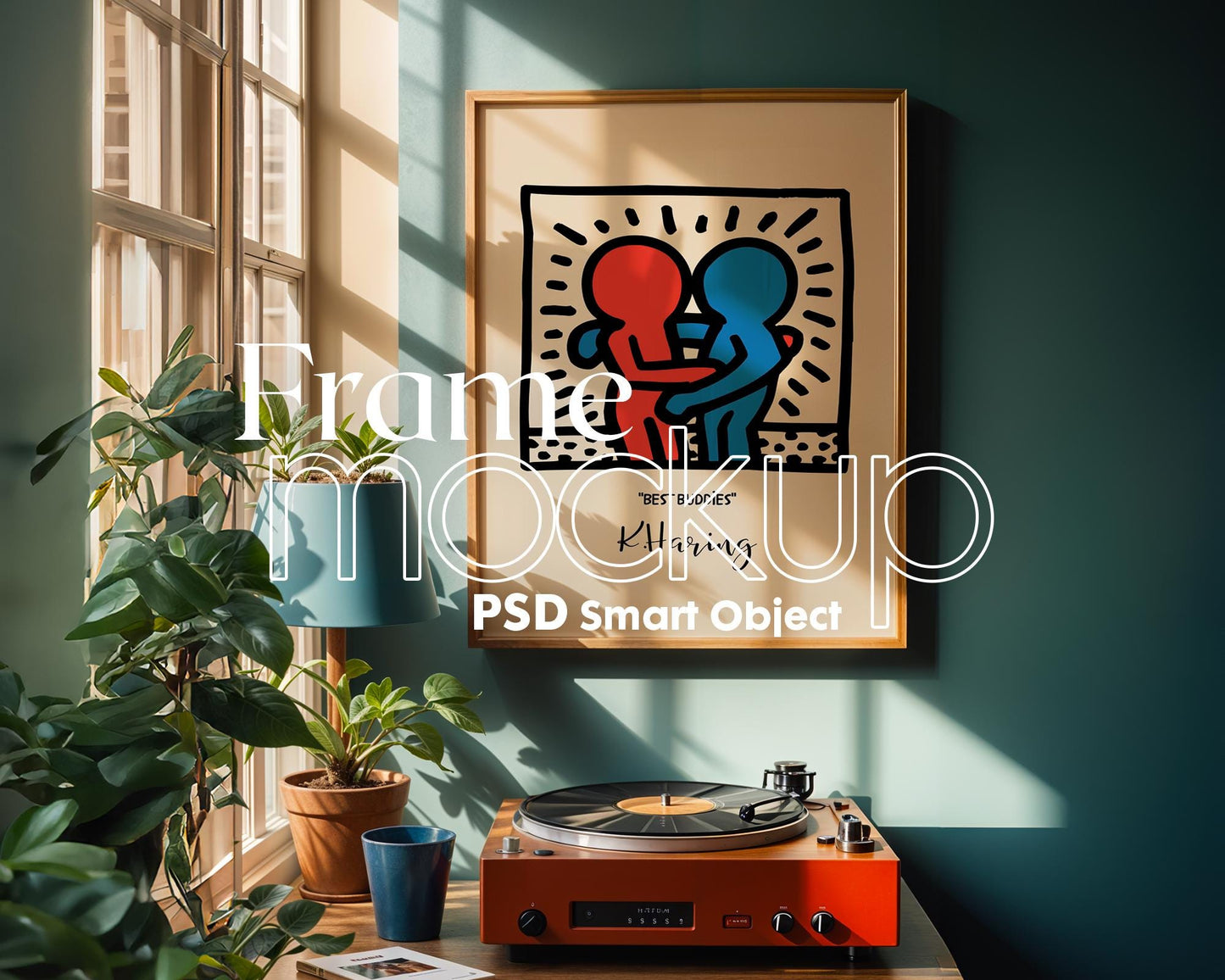 Blank Wooden Poster Frame Mockup, Minimalist Frame Mockup for Digital Download, Posters and Artwork Smart Object Instant Download