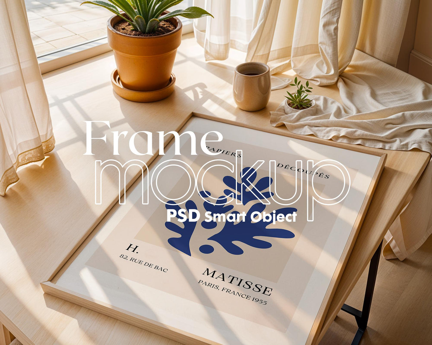 Frame Mockup in Home Interior PSD | Frame Mockup Frames | Interior Wall Poster | Interior Poster Shop Mockup