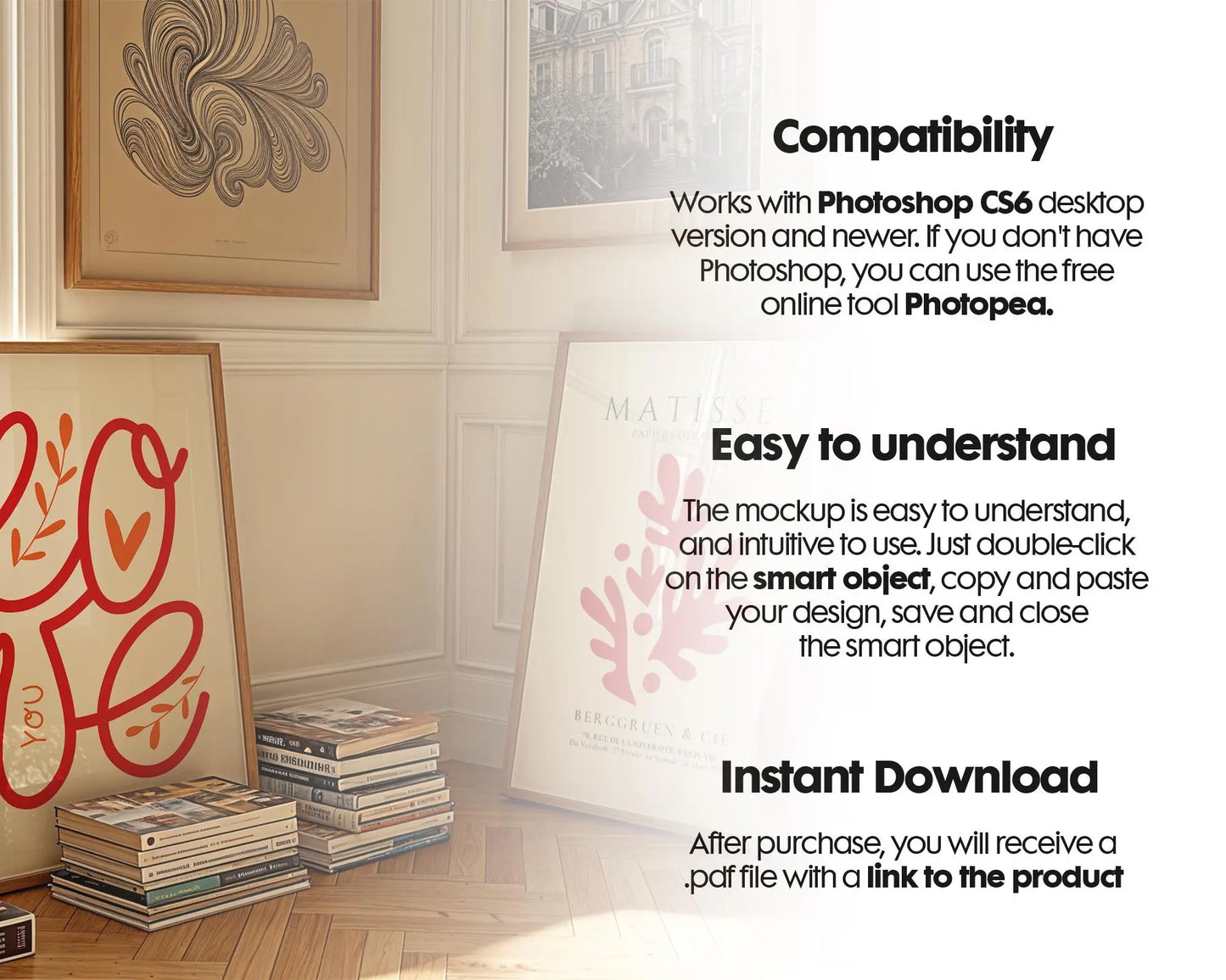 2 Frames Mockup PSD, Mockup Frames, Double Frames Mockup, Set of 2 Mock Up, Wall Art Display, Poster Mockup, Interior Wall Poster Mockup PSD