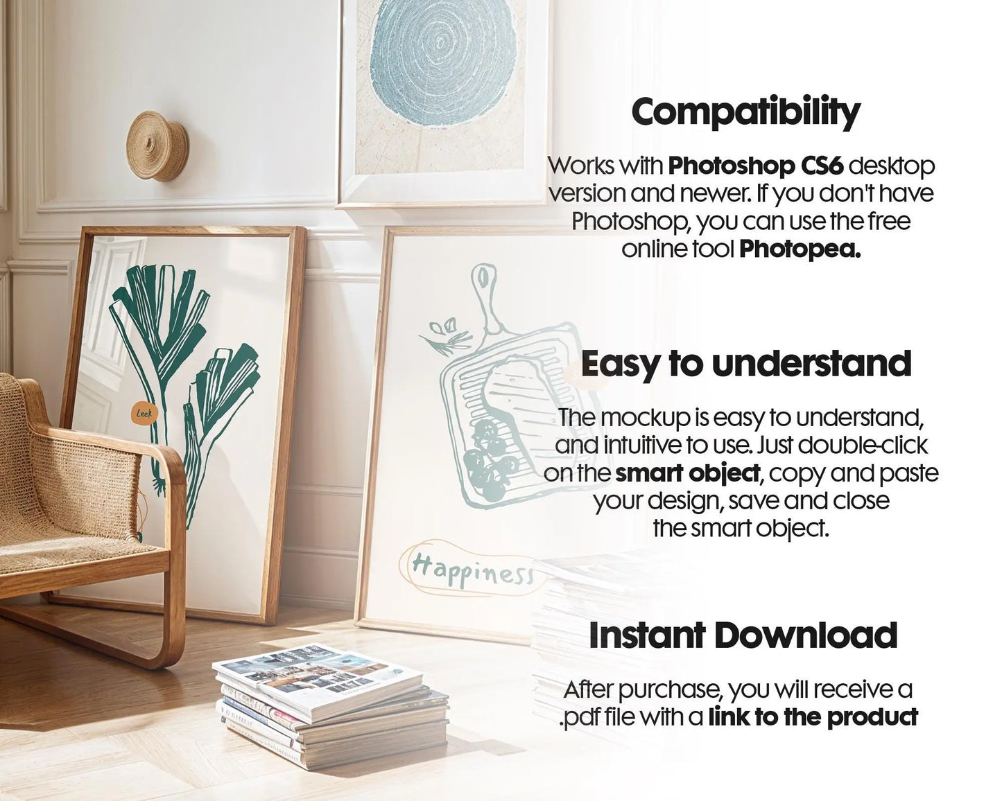 2 Frames Mockup PSD, Mockup Frames, Double Frames Mockup, Set of 2 Mock Up, Wall Art Display, Poster Mockup, Interior Wall Poster Mockup PSD