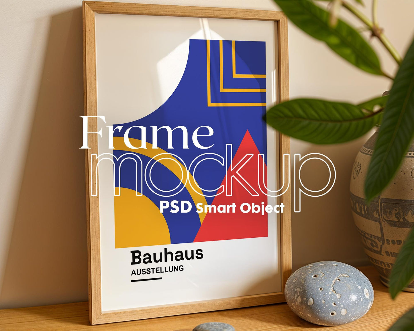 Blank Wooden Poster Frame Mockup, Minimalist Frame Mockup for Digital Download, Posters and Artwork Smart Object Instant Download