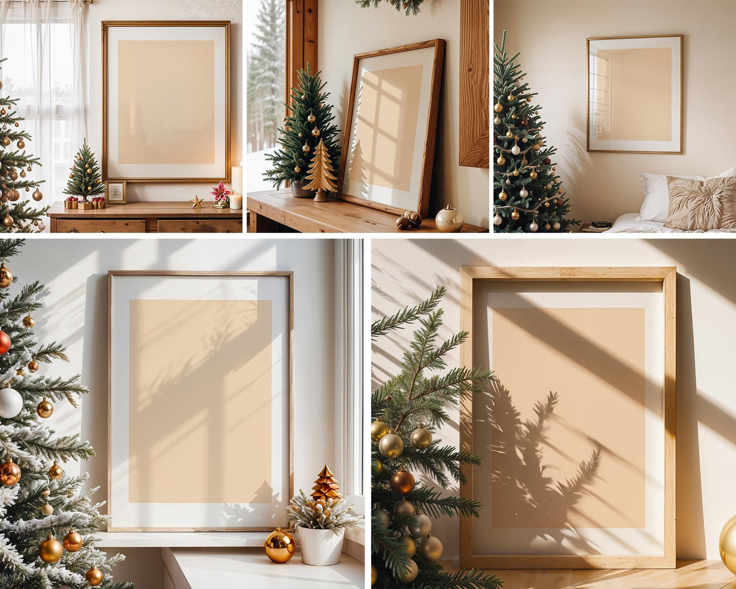 25 Christmas Frame Mockup Bundle PSD, Christmas Holiday Frame Mockup, Christmas Mockup Poster Presentation, Christmas Interior Frame Mockup