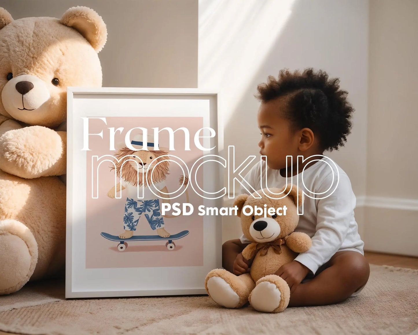 Frame Nursery Mockup in Home Interior PSD | Nursery Frame Mockup Frames | Nursery Wall Poster | Poster Shop Mockup