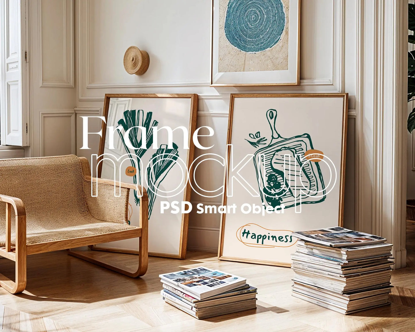 2 Frames Mockup PSD, Mockup Frames, Double Frames Mockup, Set of 2 Mock Up, Wall Art Display, Poster Mockup, Interior Wall Poster Mockup PSD