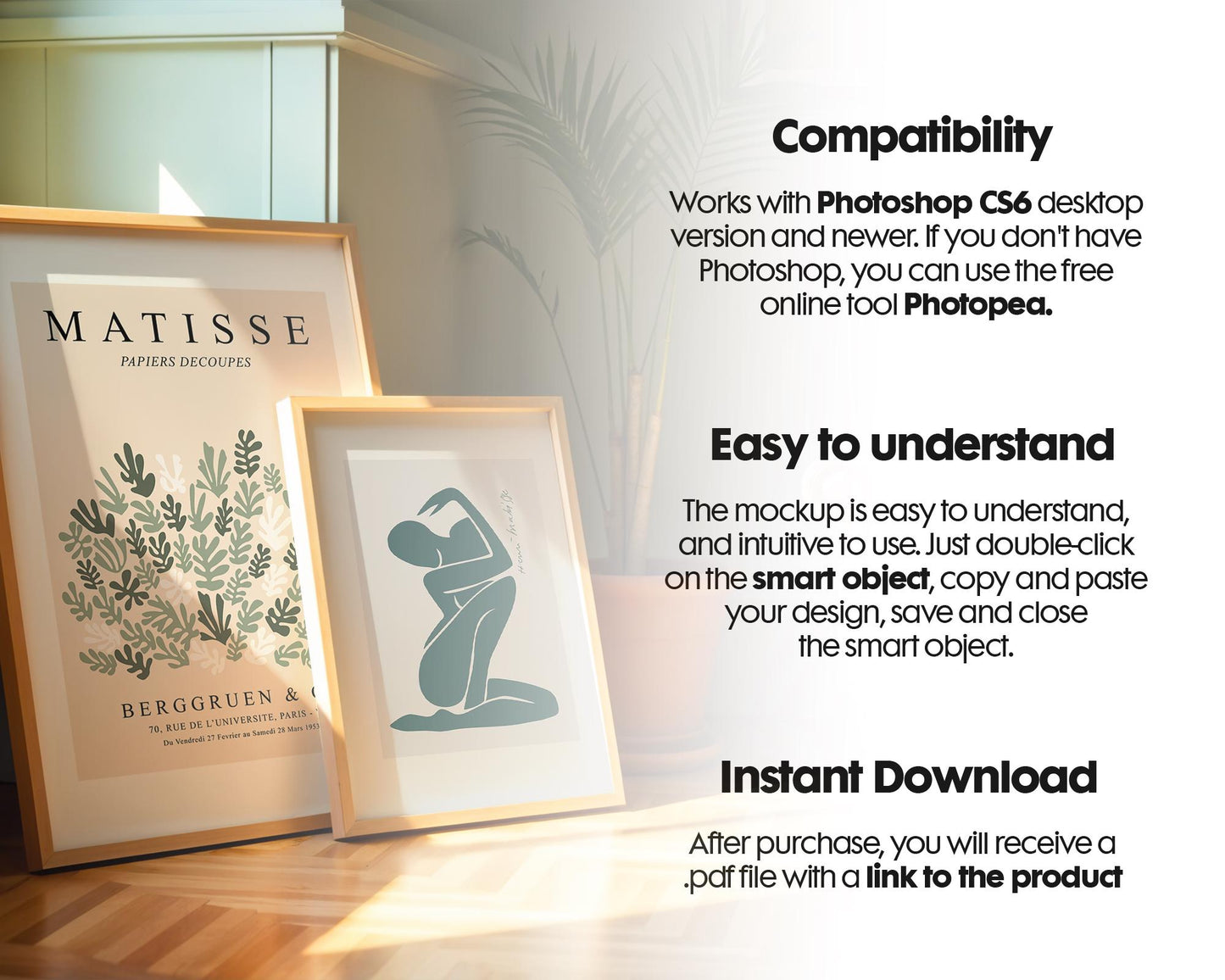 2 Frames Mockup PSD, Mockup Frames, Double Frames Mockup, Set of 2 Mock Up, Wall Art Display, Poster Mockup, Interior Wall Poster Mockup PSD