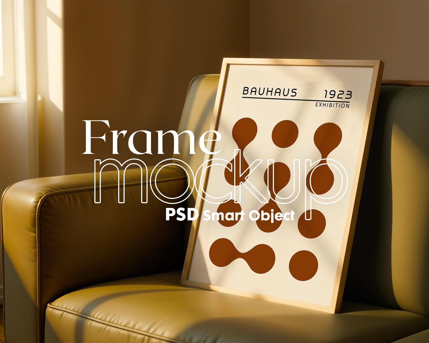 Blank Wooden Poster Frame Mockup, Minimalist Frame Mockup for Digital Download, Posters and Artwork Smart Object Instant Download