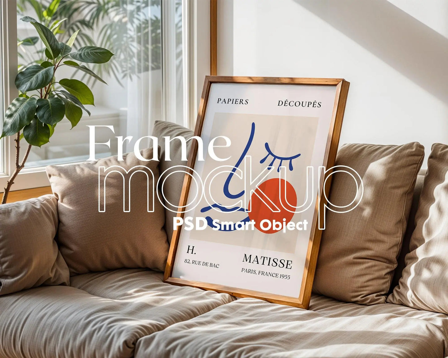 Poster Frame Mockup PSD, Room Frame Mockup, Minimalist Frame Mockup for Digital Download, Posters and Artwork Instant Download