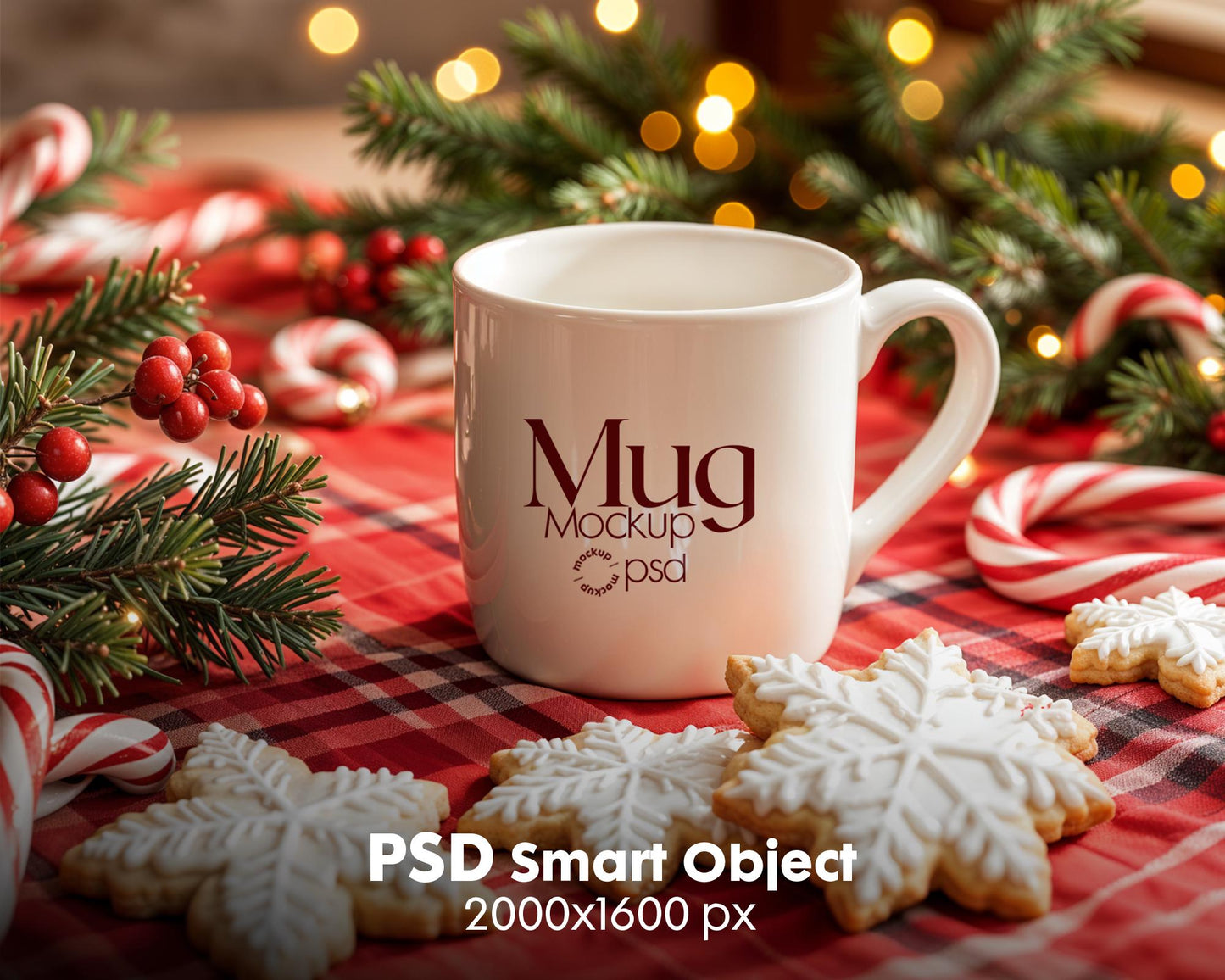 Christmas Mug Mockup PSD, Winter White Ceramic Cup Mockup Coffee Mug Mockups, White Coffee Mug 11oz Holidays Mockup