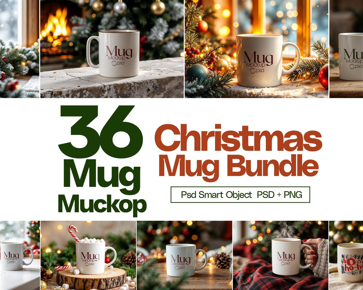 36 Christmas Mug Mockup Bundle Winter White Ceramic Cup Mockup Coffee Mug Mockups White Coffee Mug 11oz Holidays Mockup Bundle Mug XMas Vibe