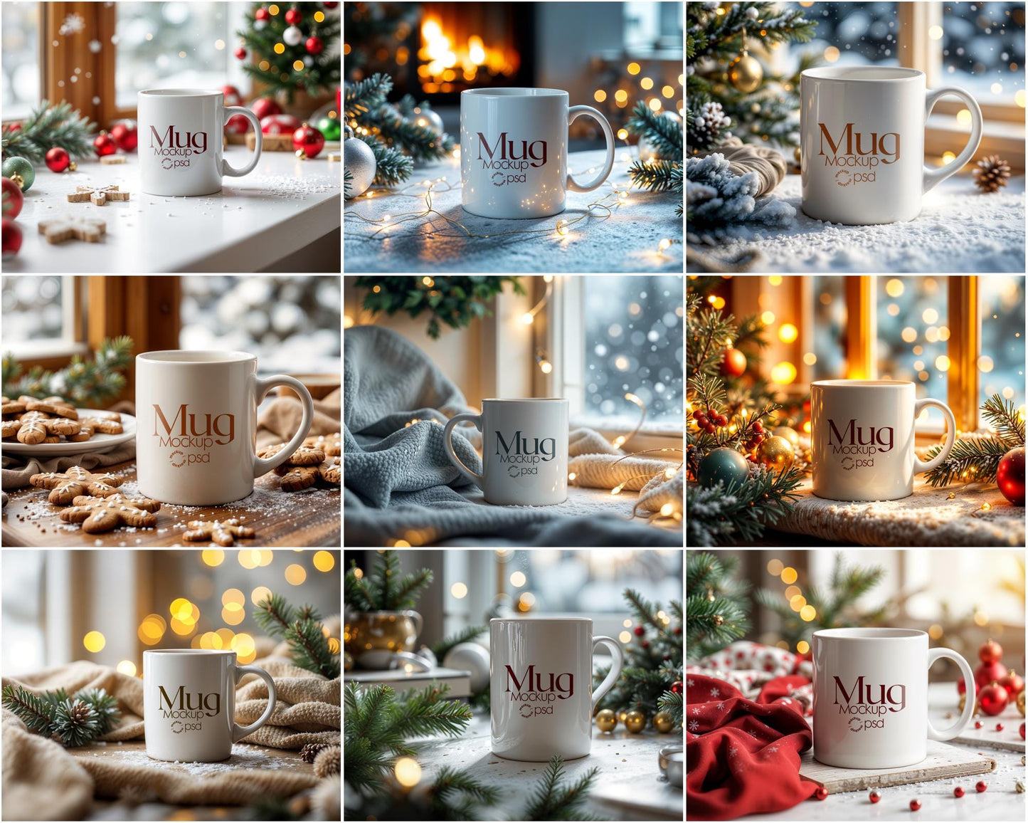 36 Christmas Mug Mockup Bundle Winter White Ceramic Cup Mockup Coffee Mug Mockups White Coffee Mug 11oz Holidays Mockup Bundle Mug XMas Vibe