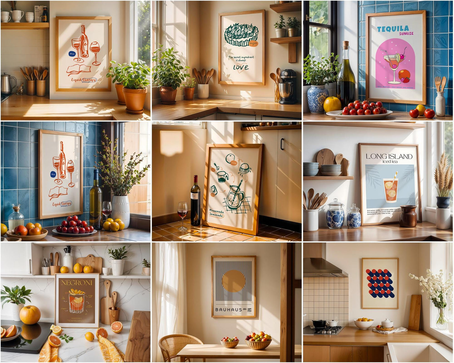 Kitchen Frame Mockup Bundle 65+ PSD Kitchen Poster Frames Din A Ratio Mockups for Recipes & Food Art
