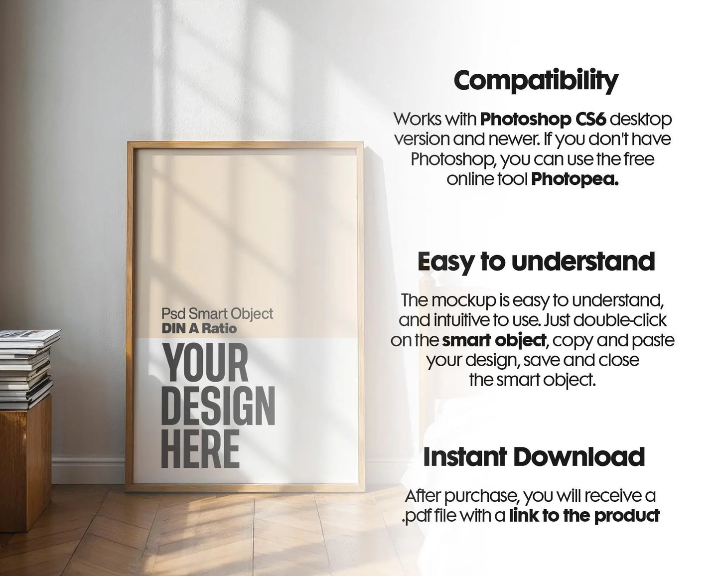 Bedroom Frame Mockup PSD | Bedroom Poster Mockup Scenes | Digital Frame Display for Posters & Prints | Editable Mockup Templates