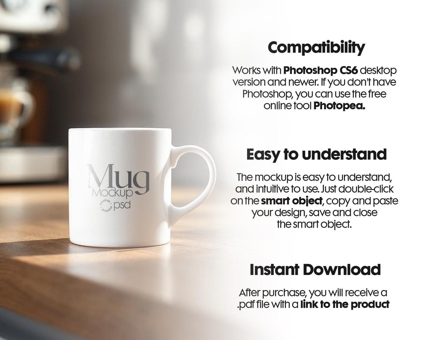 White 11oz Mug Mockup PSD, White Ceramic Cup Mockup, Coffee Mug Mockup, White Coffee Mug 11oz Mug Mockup, PSD Smart Layer Mockup